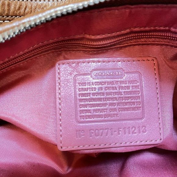 Vintage Y2k Coach Hamptons Herringbone Wool Tweed Baguette Hand Bag - Picture 9 of 10